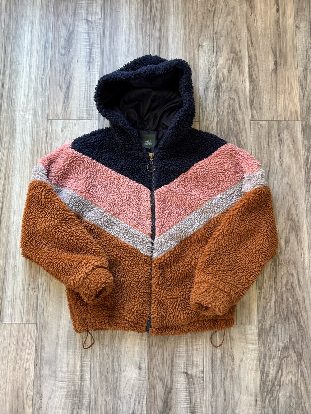 wild fable Colorblock Sherpa Hoodie with full zip front
